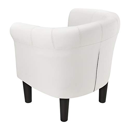 [en.casa] Sillón Relax Elegante Butaca 70x70x58 cm Asiento cómodo de Piel sintética Blanco