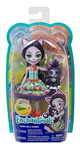 Enchantimals Muñeca Ciesta Cat con Mascota Climber (Matterl Gjx40)