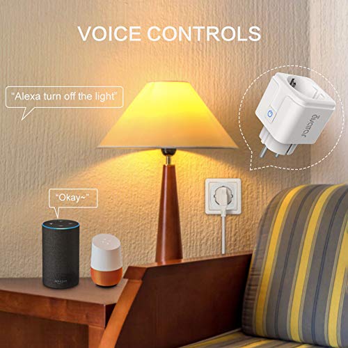 Enchufe Inteligente Wifi, Enchufe Conéctese Alexa/Google Home, Smart Plug 16A, Comando de Voz, Programa de Tiempo, Ahorro de Energía por Avatar Controls (2 PACK)