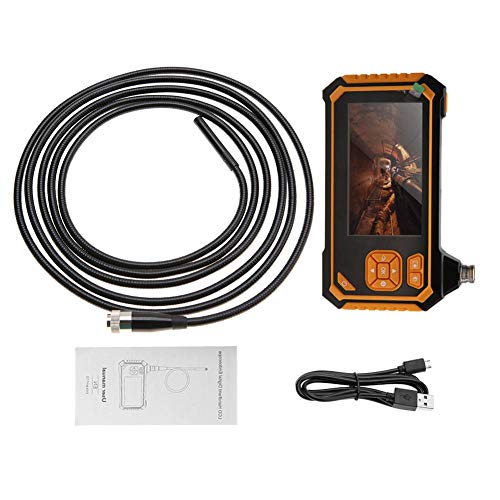 Endoscopio Industrial 5m Full HD 1080P, Cámara de Inspección con Tarjetas MicroSD 8GB, Pantalla LCD a Color de 4.3 Pulgadas, USB Recargable, Impermeable IPX67, 6 Luces LED, 8MM Diámetro para Reparar