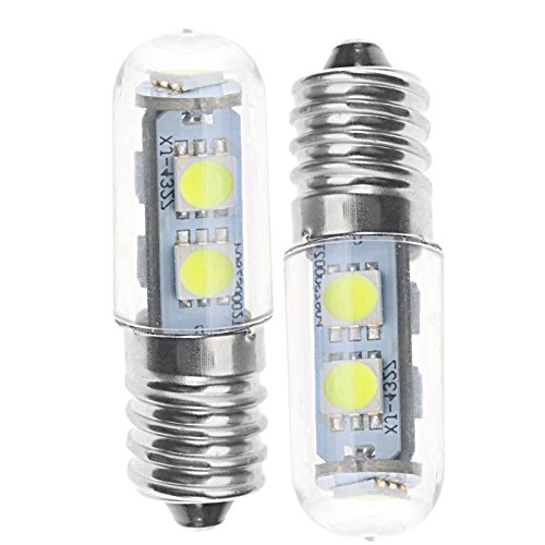 ENET 2 x E14 luz blanca fría 1 W 7 LED 220 V Mini bombilla de maíz foco gama de luz campana refrigerador lámpara