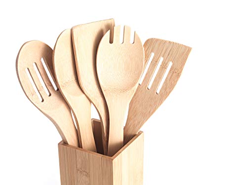 Engrave It Online Juego de Utensilios de Cocina de bambú Personalizable – Grabado con su Texto Personalizado.