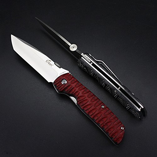 Enlan Navaja L01Mct Tanto Madera Edc Llavero Navaja de Bolsillo Cuchillo de Plegable - Hoja 9 Cm