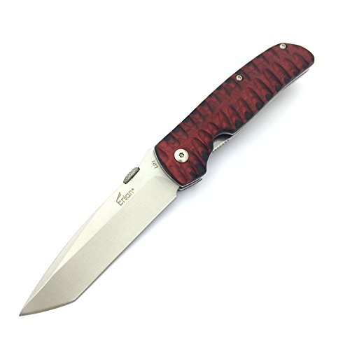 Enlan Navaja L01Mct Tanto Madera Edc Llavero Navaja de Bolsillo Cuchillo de Plegable - Hoja 9 Cm