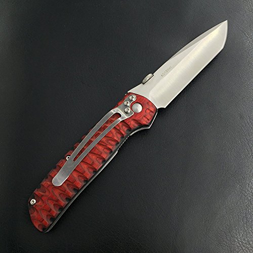 Enlan Navaja L01Mct Tanto Madera Edc Llavero Navaja de Bolsillo Cuchillo de Plegable - Hoja 9 Cm