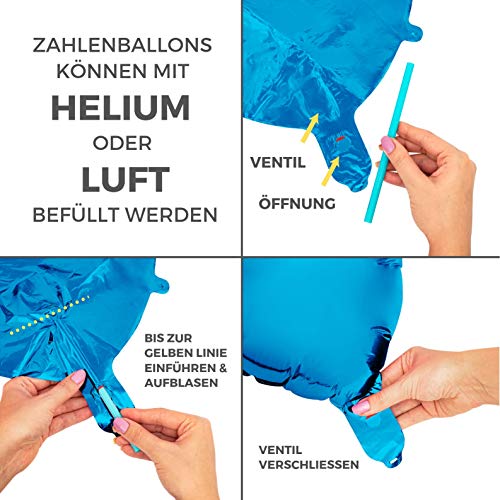 envami Globos de Cumpleãnos 7 Azul I 101 CM Globo 7 Años I Globo Numero 7 I Decoracion 7 Cumpleaños Niños I Globos Numeros Gigantes para Fiestas I Vuelan con Helio