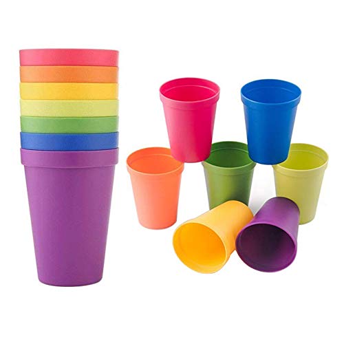 Enzege Vasos de Plástico, 8 Piezas, 200 ml, Sin BPA para Camping, Picnic Camping Tazas