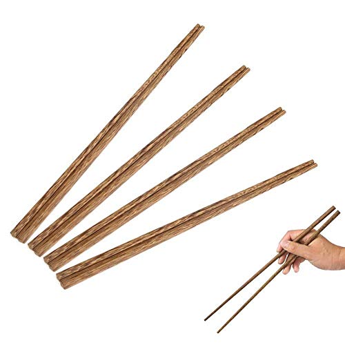 EQLEF Cocina con Palillos Chinos, 4 Pares de Palillos Chinos de Madera Largos 38cm/14.9 Pulgadas