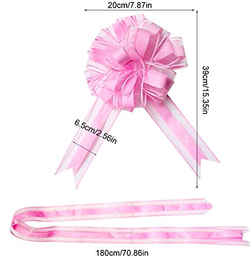 EQLEF Lazos Regalo, Arcos Grandes de Organza para la decoración de la Fiesta de Bodas, Lazo de Papel de Regalo para Navidad, San Valentín, cumpleaños (Paquete de 6 Unidades en 6 Colores)