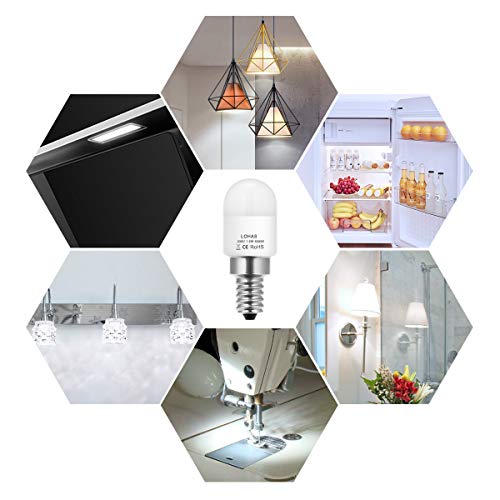 Equivalente a 15W Lámpara Incandescente, LOHAS® E14 LED bombillas, Blanca Fria 6000K, 150 lúmenes, 360 ° ángulo de haz, No Regulable, Luz del refrigerador, 4 Unidades