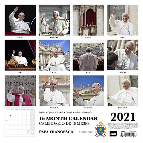 ERIK - Calendario de pared 2021 Papa Francisco, 30x30 cm