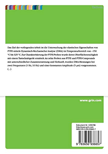 Ermittlung der elastischen Eigenschaften von PTFE und PTFE-Compounds mittels Dynamisch-Mechanischer-Analyse (DMA)