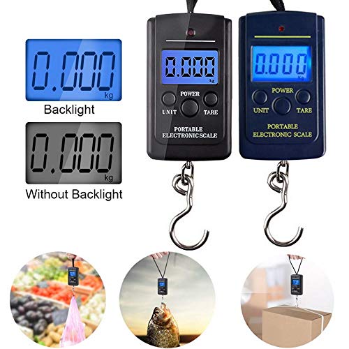 Escala De Alimentos 40Kg/100G Lcd Báscula De Equipaje Digital Gancho Colgante Portátil Báscula Electrónica Pesca Viaje Peso Balance Báscula Luz De Fondo O No B Luz De Fondo