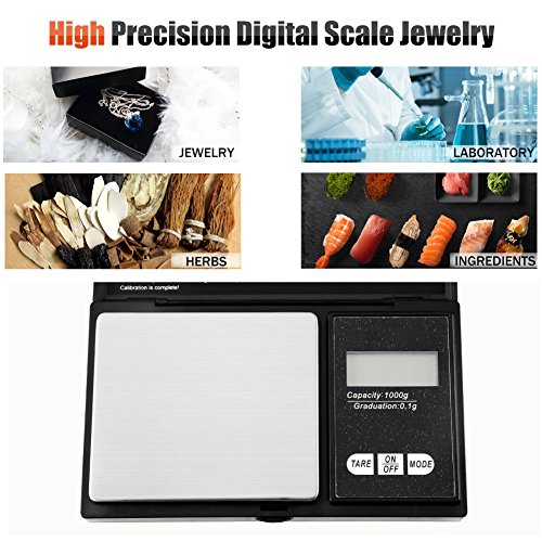 Escala Digital Mini Alta Precisión LED Escala de Bolsillo Digital Oro Plata Diamante Joyería Piedra Herramientas de Medición Balance(1000g/0.1g)