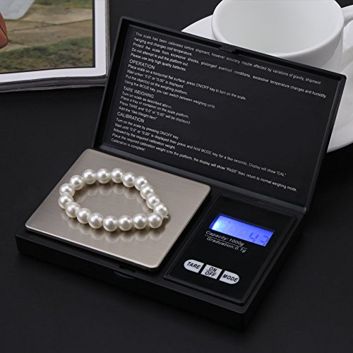 Escala Digital Mini Alta Precisión LED Escala de Bolsillo Digital Oro Plata Diamante Joyería Piedra Herramientas de Medición Balance(1000g/0.1g)