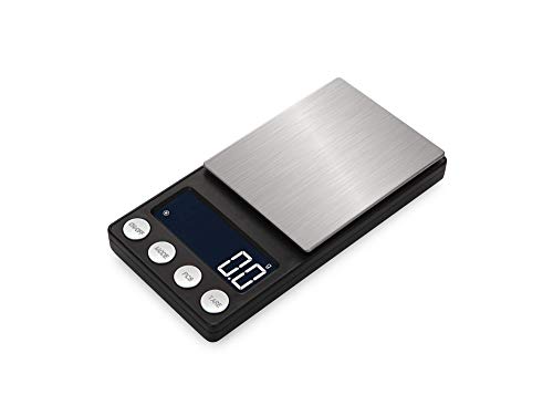 Escalas de la cocina digital, escala de la joyería de acero inoxidable mini, escala de bolsillo digital portátil, pantalla LCD Medicinal Escala electrónica, Easy Clean 100 g / 0,01 g de plata (color: