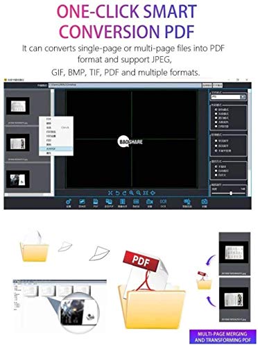 Escáner de documentos 2ND Gen Auto-Flatten & Deskew Tech 18Mp Cámara Capture A3 Smart OCR & Twain Convert to PDF/Word/Excel Run on Windows Uptodate