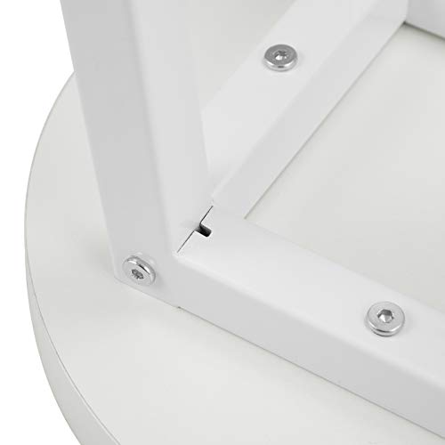 eSituro 2X Taburetes de Bar Sillas Altas, Asiento de MDF Juego de 2 Taburete Alto Patas de Metal Sillas Comedor Blanco