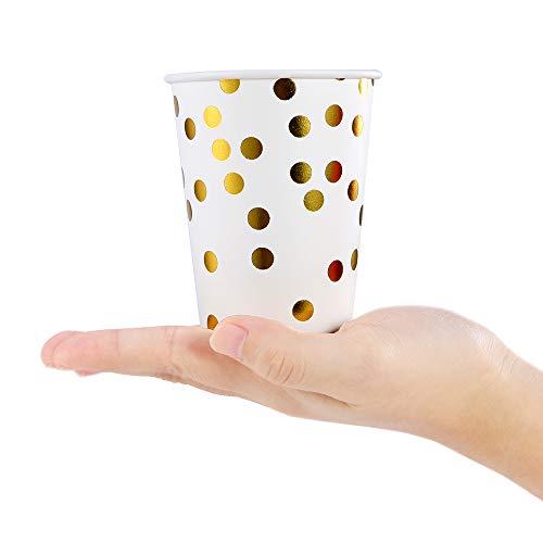 esonmus Vajilla Desechable 160pcs Juego de Cubiertos de Papel Para 20 Personas （Vasos de Papel+ Plato de 7 + Platos de Postre de 9+ Servilleta +Cuchillos + Cucharas + Tenedores + Pajita 20 cada uno）