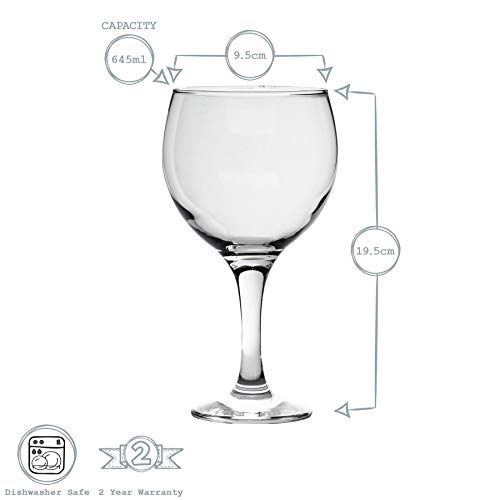 Españoles Gin Tonic cócteles Vasos - 645ml (22,7 oz) Pack de 6 Globo Glasses