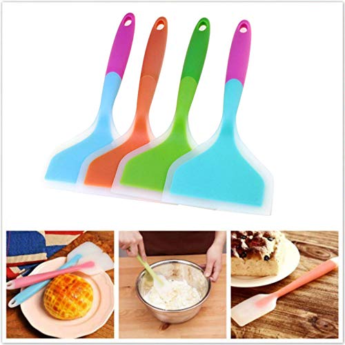 Espátula de silicona para omelette AOLVO, espátula de silicona ancha y suave, resistente al calor, antiadherente, espátula para huevos, crepes, brownies, peces, panqueques, pizza- color al azar