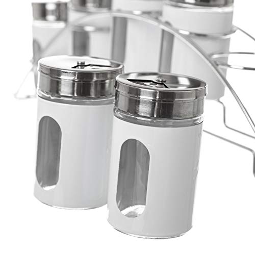 Especiero de 6 piezas moderno blanco de cristal para cocina Basic - LOLAhome