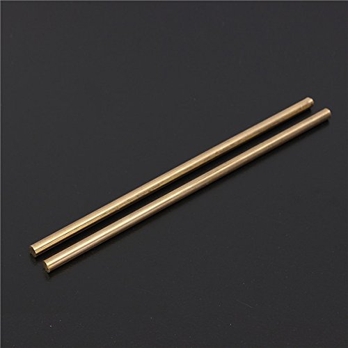 EsportsMJJ 2Pcs 150 mm X 5 mm Barra De Latón Barras Redondas Sólidas De Hardware