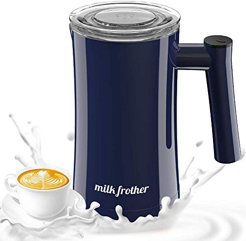 Espumador de Leche Eléctrico,400W,350ML Vaporizador de leche Acero Inoxidable Antiadherente con Función de Frío y Calor para Leche, Café, Capuchino, Macchiato y Chocolate Caliente,Fácil de Limpiar