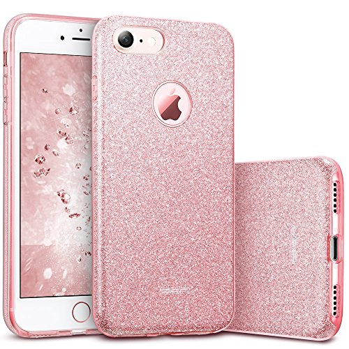 ESR Funda iPhone 7, Cárcasa Resistente Llamativa [Protección a la Pantalla][Logo Protegido] Apple iPhone 7 - Rosa Dorado