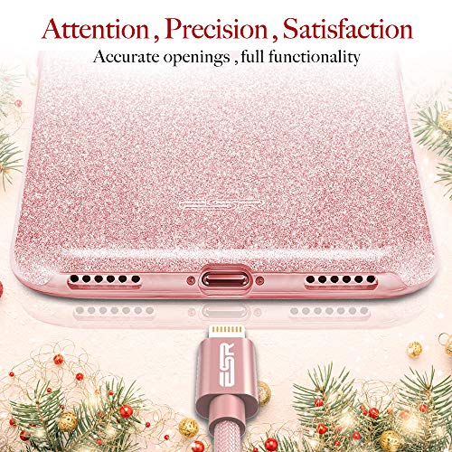 ESR Funda iPhone 7, Cárcasa Resistente Llamativa [Protección a la Pantalla][Logo Protegido] Apple iPhone 7 - Rosa Dorado