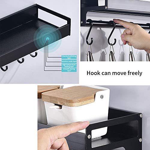 Estante de cocina mreechan,estante de cocina soporte para sartenes organizador de pared de utensilios de cocina con 6 ganchos extraíbles para pasillo de baño de cocina, etc.