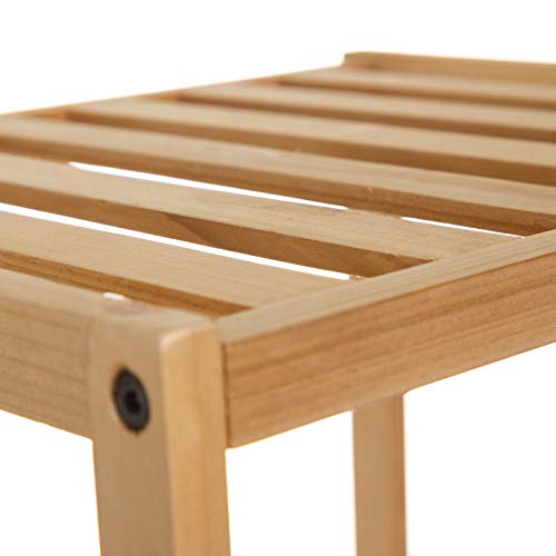 Estantería de 3 baldas Minimalista marrón de Madera para baño Vitta - LOLAhome