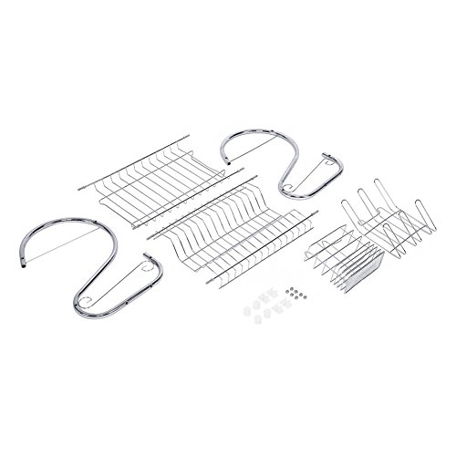 Estantería de Platos de Acero Inoxidable Escurridor de Platos de 2 Niveles para Cocina Organizador de Platos y Especias 54 x 24 x 38cm