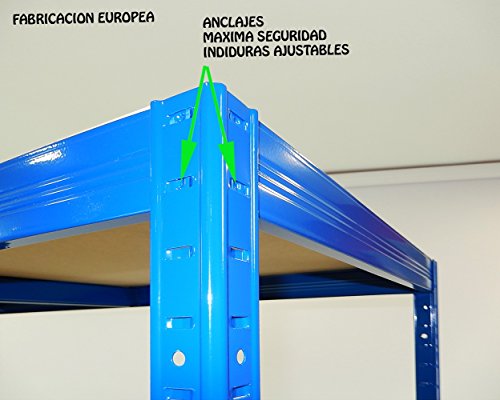 Estantería Metálica Futtal de 180x120x60 con 4 Pisos Muy Fuerte Azul