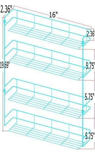 Estantería para Botes de Especias | 4 Niveles | 50 x 40,5 x 6 cm) | para Macetas | Fácil de Instalar