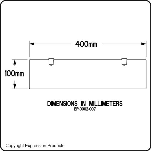 Estantes de seguridad acrílicos para el baño, habitación u oficina (400 x 100 mm)