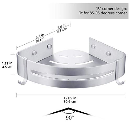 Estantes Ducha, Bogeer Estanteria ducha esquina pared para baño sin Taladro, Pegamento Patentado, Aluminio Estante de baño (Doble capa)