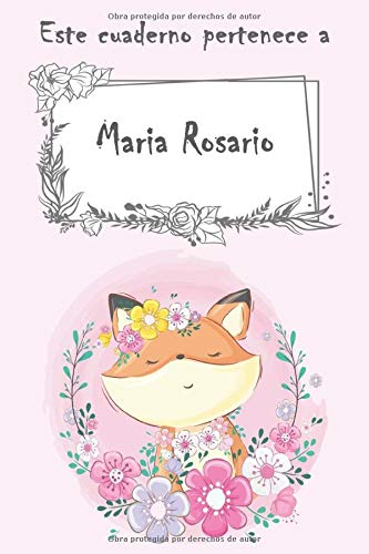 Este cuaderno pertenece a Maria Rosario: Cuaderno personalizado con nombre - con más de 100 nombres femeninos y masculinos para elegir - 110 páginas a rayas, Tamaño 21.59 x 21.59 cm (6 x 9 pulgadas)