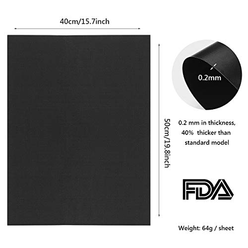 Estera Barbacoa, Tapete Parrilla Barbacoa Antiadherente Reutilizable 50x40cm, 5 Estera para Parrilla Mat+ 1 Pincel + 1 Pinzas para Barbacoa, para el Horno, Asada y Barbacoa Carbón, Gas o Eléctrica