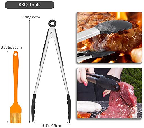 Estera de Barbacoa, Winzwon BBQ Grill Mat Barbecue Baking Mats, Alfombrilla de Barbacoa Antiadherente Reutilizable Para Carne, Pescado y Verduras(5 Esteras+1 Cepillo+ 1Pinzas)