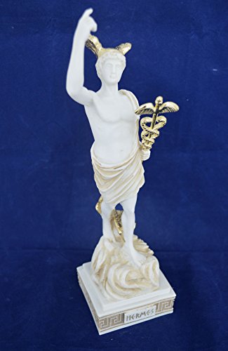 Estia Creations Dios Hermes escultura antigua bandolera griega de los dioses de edad estatua