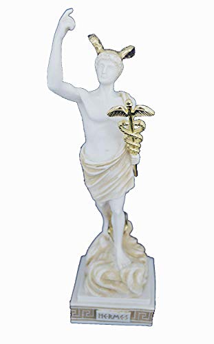 Estia Creations Dios Hermes escultura antigua bandolera griega de los dioses de edad estatua