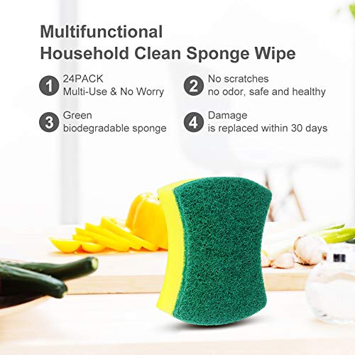 Estropajo Mágico ,esafio 24 pcs Esponjas de Limpieza, Doble Cara para Eliminar las Manchas,Esponjas de Limpieza Multiusos para Baños y Cocinas