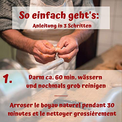 Estuche de tripas de cerdo 28/30 Wengler - De excelente calidad - Equiparable a las de carnicería - Resistente a la cocción - Apto para ahumar y barbacoa (25m (28/30))