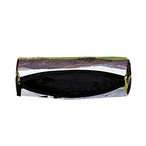 Estuche divertido de granja de animales de vaca de pasto pasto bolsa de papelería de la escuela pluma caja cremallera cosmética bolsa de maquillaje