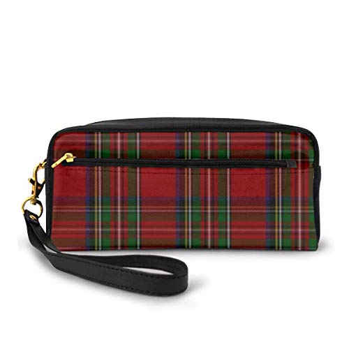 Estuche elegante Royal Stewart Tartan Plaid Pen Bag Bolsa de Maquillaje Cartera de Gran Capacidad Portátil Maquillaje Bolsas de Maquillaje Organizadores para Estudiantes o Mujeres