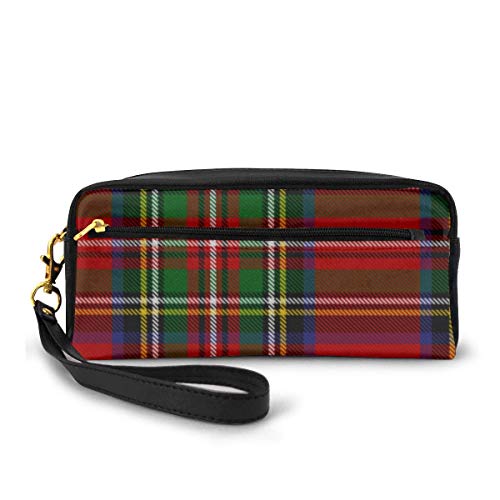 Estuche para lápices rojo Royal Stewart Tartan Pen Bag Bolsa de maquillaje Cartera de gran capacidad portátil de maquillaje Organizadores para estudiantes o mujeres