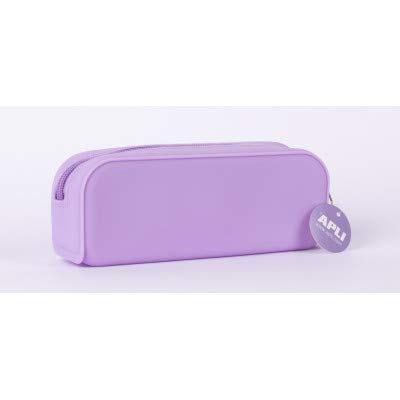 Estuche portatodo apli silicona - tonos pastel (violeta, rosa o turquesa)