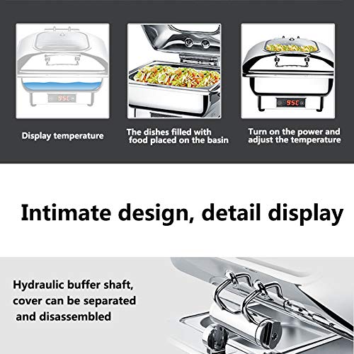 Estufa de comedor hidráulica de autoservicio de acero inoxidable - control inteligente del calor - eje de amortiguación hidráulica - medio volteo visible - calefacción eléctrica integrada - bandeja