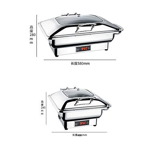 Estufa de comedor hidráulica de autoservicio de acero inoxidable - control inteligente del calor - eje de amortiguación hidráulica - medio volteo visible - calefacción eléctrica integrada - bandeja